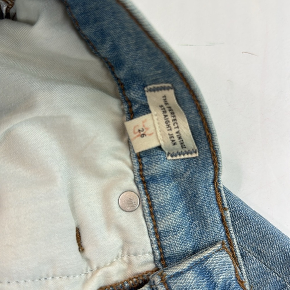 Madewell The Perfect Vintage Straight Jean in Danby Wash: Knee-Rip Size 26 NWOT - Picture 7 of 16